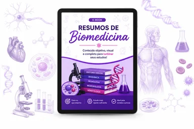 Mockup do e-book Resumos de Biomedicina